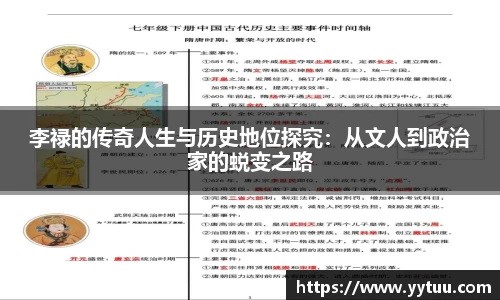 李禄的传奇人生与历史地位探究：从文人到政治家的蜕变之路